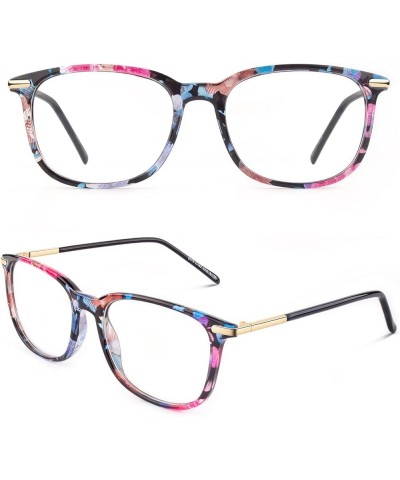 Happy Store CN79 High Fashion Metal Temple Horn Rimmed Clear Lens Eye Glasses Mixed Color B Transparent $8.09 Oval