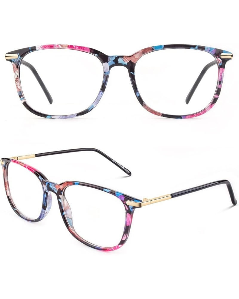 Happy Store CN79 High Fashion Metal Temple Horn Rimmed Clear Lens Eye Glasses Mixed Color B Transparent $8.09 Oval