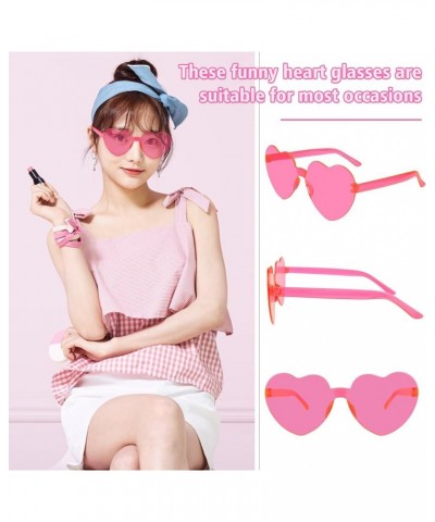 12 Pairs Heart Sunglasses for Women 12 Colors Rimless Heart Shaped Sunglasses Candy Heart Glasses for Party Favors 12 Pairs P...
