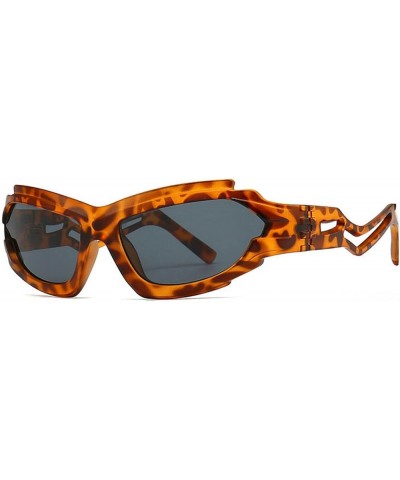 Steampunk Sunglasses for Men Women Sports Sun Glasses Y2k Goggles Wrap Around Fashion Cool Sunglasses Leopard $10.77 Sport