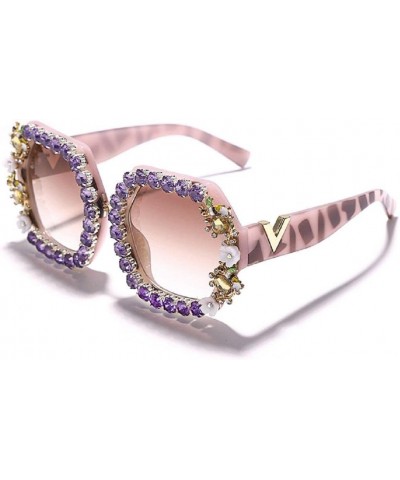 Women's New Round Diamond Sunglasses Retro Luxury Rhinestone Eyeglasses Luxury Eyewear UV400 Sunglasses B $11.19 Round