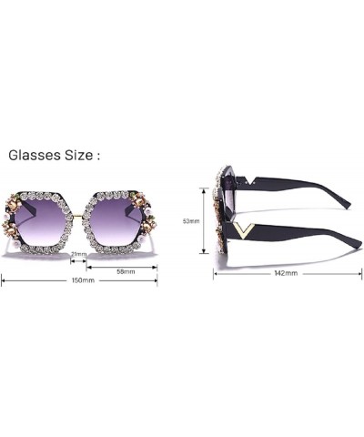 Women's New Round Diamond Sunglasses Retro Luxury Rhinestone Eyeglasses Luxury Eyewear UV400 Sunglasses B $11.19 Round