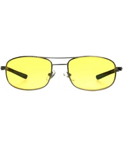 Polarized Night Vision Driving Sunglasses Aviator Sport Wrap Motorcycle Yellow Lenses Glasses Polarized Metal Frame Gold Yell...