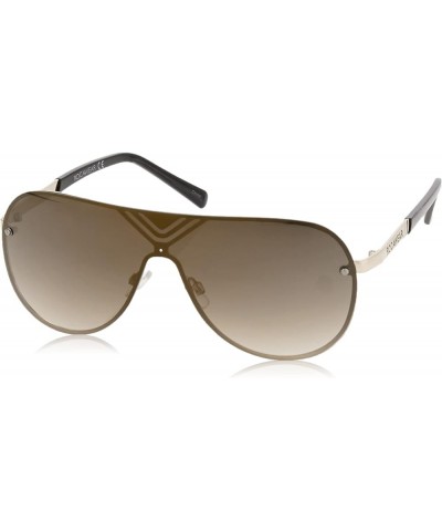 R1484 Stylish Uv Protective Rectangular Metal Shield Sunglasses. Gifts for Men with Flair, 138 Mm Gold & Black $14.44 Shield