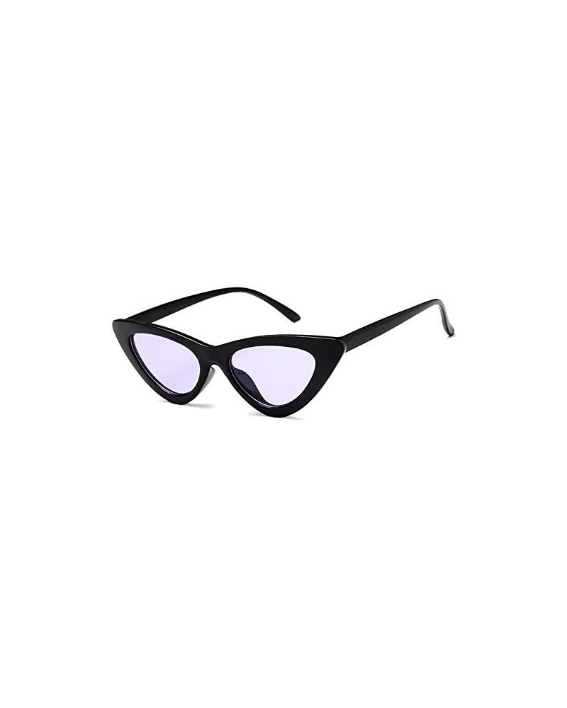 Retro Triangle Cat-eye Sunglasses for Women, Wiht Small Frame Black-purple $7.79 Cat Eye
