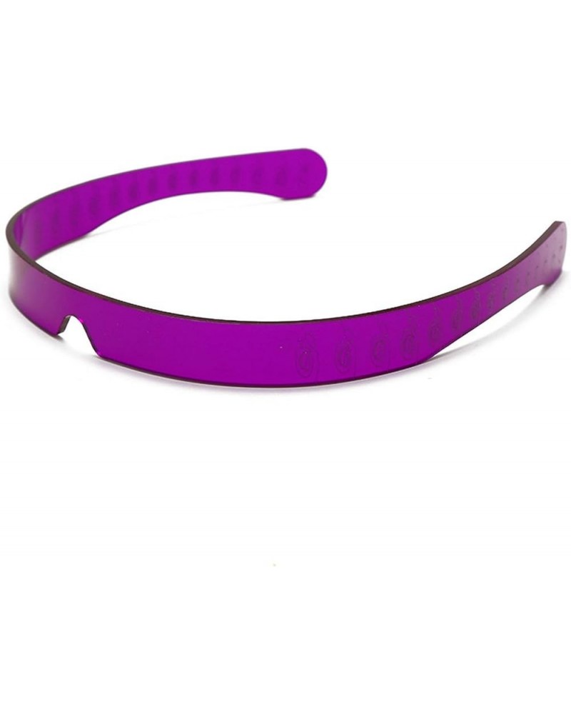 Steampunk One Piece Small Curved Rimless Sunglasses Women Ultralight Punk Hairband Glasses Men/Women Unique Eyewear Purple $1...