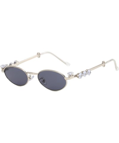 Y2k Glasses Diamond Glasses Y2k Accessories Designer Sunglasses Womens It Girl Aesthetic Y2k Sunglasses Y2k Jewelry Silver-gr...