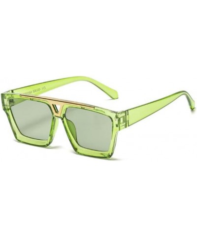 Square Large Frame Sunglasses Metal Decorative Frame Sunglasses Anti Ultraviolet Sunglasses (Black Frame Grey Flakes) Through...
