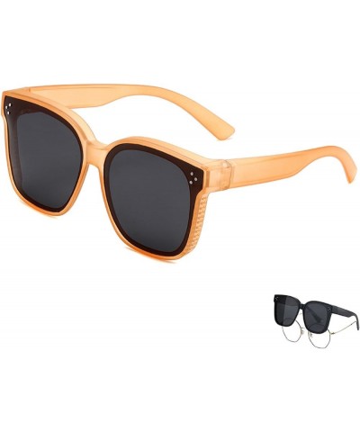 Snapshades Fit over Sunglasses, Polarized Sunglass That Fit over Regular Glasses，Over Glasses Sunglasses for Women Orange Mod...