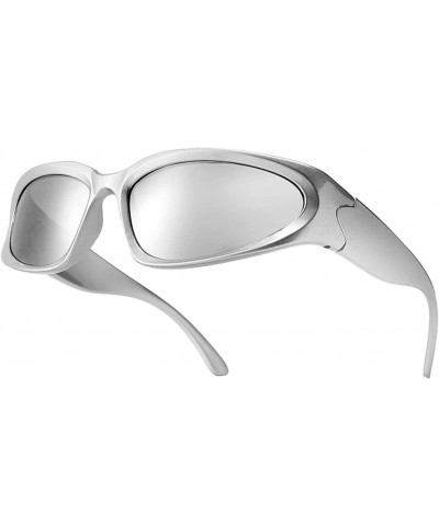 Wrap Around Sunglasses Oval Dark Vintage Sun Glasses for Men Women Outdoor Sport Shades UV400 Eyeglasses (Color, Size : Black...