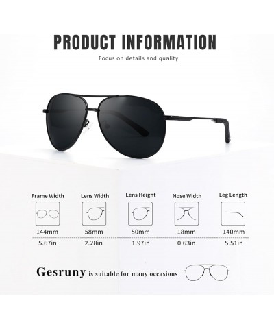 Polarized Aviator Sunglasses for Men Women- Classic Sun Glasses for Driving Fishing with UV Protection Z110 Black $8.24 Aviator