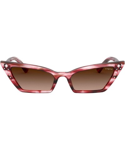 Women's Vo5282bm Cat Eye Sunglasses Striped Red/Brown Gradient $28.98 Cat Eye
