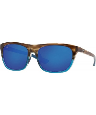 womens Cheeca Square Sunglasses Shiny Wahoo/Blue Mirrored Polarized-580g $63.68 Square