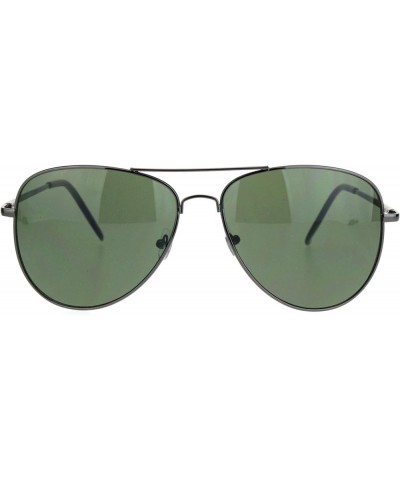 Mens Classic Pilots Metal Rim Officer Style Sunglasses Gunmetal Green $8.52 Pilot