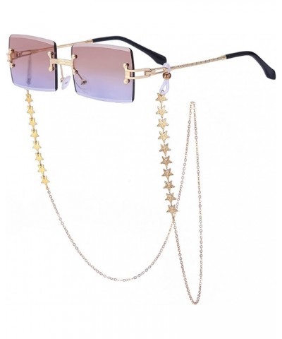 Frameless Women Small Frame Box Sunglasses Outdoor Vacation Sunshade (Color : D, Size : Medium) Medium C $18.42 Designer