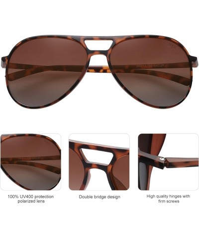 Classic Polarized Ultra Lightweight Flexible Men Women Sunglasses JOURNEY SJ2065 Brown $17.84 Aviator