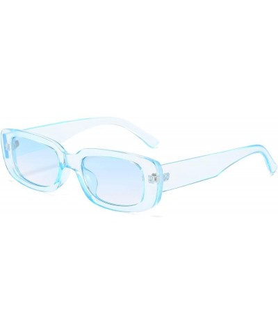 Rectangle Sunglasses for Women Retro Driving Glasses 90's Vintage Fashion Narrow Square Frame UV400 Protection Blue Frame Blu...