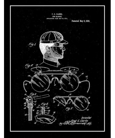 Sunglasses Patent Print Midnight Blue with Border (18" x 24") M15538 18" x 24" Black Matte $18.69 Designer