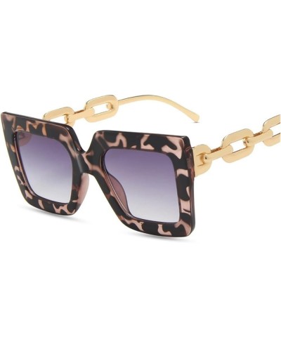 Square Chain Fashion Street Shots Sunglasses Retro Large Frame Men's and Women's Sunglasses (Color : G, Size : 1) 1 B $19.35 ...
