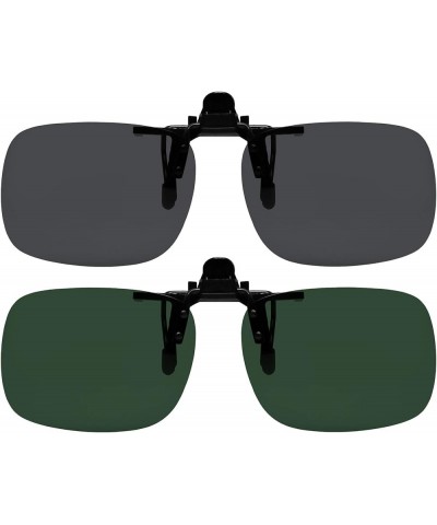 Clip On Sunglasses Polarized Sunglasses to Clip onto Eyeglasses Flip Up for Men and Women Set of Smoke and Grey Green $9.51 D...