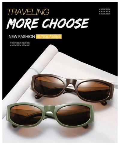 Small Frame Personality Hip-hop Sunglasses Men and Women Retro Oval Sunglasses Sunglasses (Color : 2, Size : One Size) One Si...