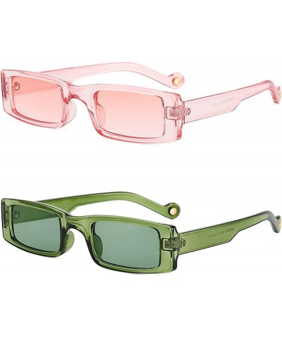 2021 New Square Sunglasses Women Men Vintage Small Fashion Sun Glasses With Metal Hinge Retro Transparent Pink Eyewear Beach ...
