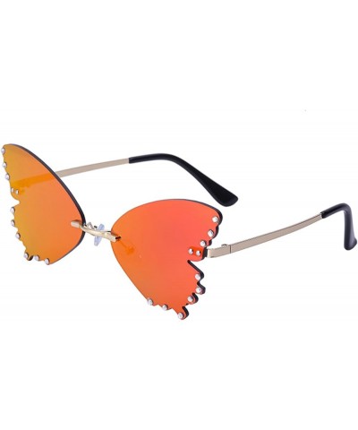 Retro ladies quirky sunglasses vintage cute rimless glasses 4 $10.99 Butterfly