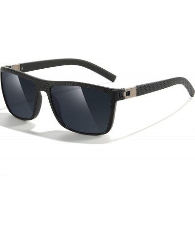 Blue Square Sunglasses for Men Polarized UV Protection Driving XL Wide Face Big Sun Glasses Shades Retro 70s Trendy C2 Black ...