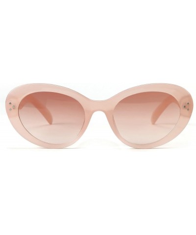 Retro Oval Sunglasses for Fashionable Women, Vintage Small Cute Girl Candy Color Sun Glasses UV400 Protection Pink $10.24 Oval