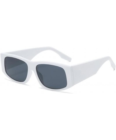 Fashion Small Square Sunglasses Wide Leg Sunglasses UV Resistant Sunglasses for Men and Women White Frame Grey Flakes $3.88 S...