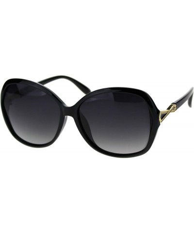 Polarized Lens Womens Geometric Art Deco Jewel Butterfly Sunglasses Black Smoke $10.57 Butterfly