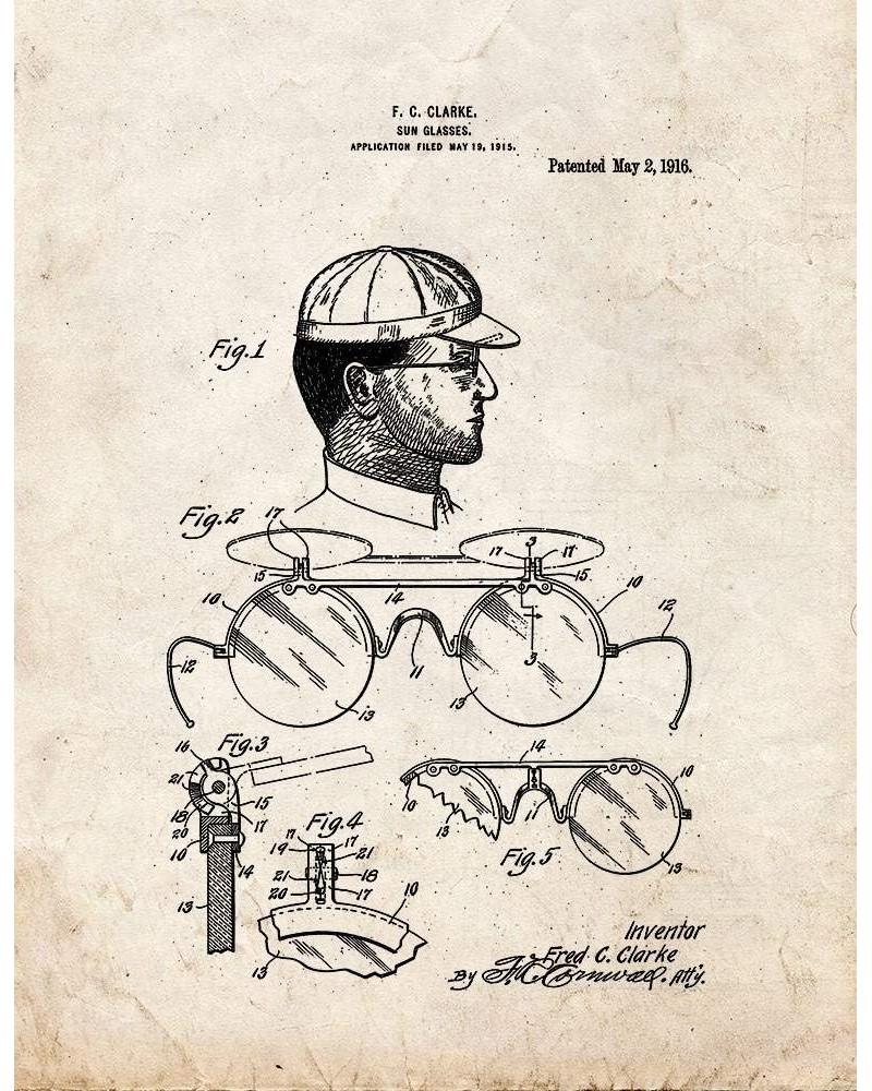 Sunglasses Patent Print Midnight Blue (8.5" x 11") M15538 5" x 7" Old Look $10.27 Rectangular