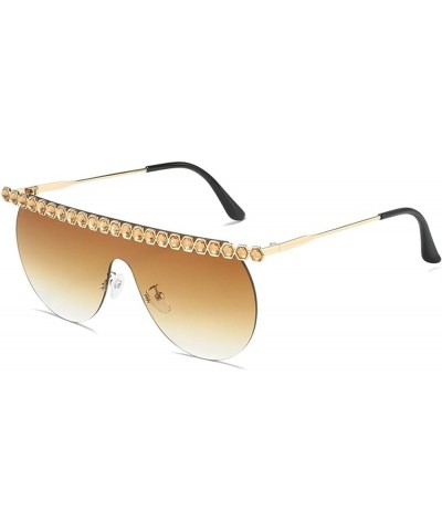 Large Frame Rimless Women Outdoor Beach Decorative Sunglasses (Color : A, Size : 1) 1 F $18.44 Rimless