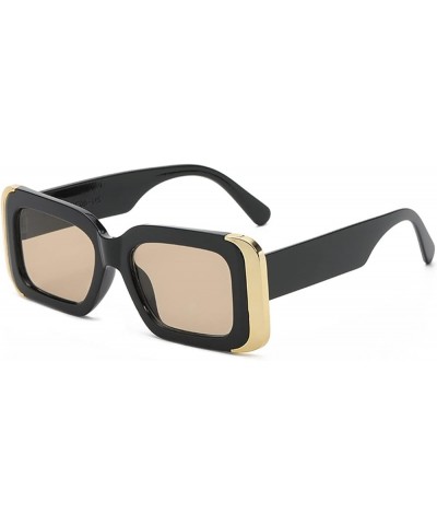 Long Frame Gold Rimmed Sunglasses Men and Women Outdoor Fashion Decorative Sunglasses (Color : C, Size : 1) 1 F $15.36 Designer