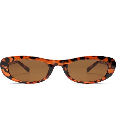 Trendy Small Narrow Cat Eye Sunglasses for Women Tiny Oval Tinted Sunnies AR82210 Tortoise $7.79 Cat Eye