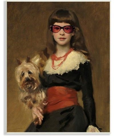 Traditional Female Portrait Modernized Puppy Glam Sunglasses, Designed by Jacob Green Wall Plaque, 13 x 19, Brown $12.76 Rect...