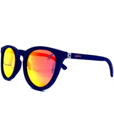 Polarized Sunglasses, Sunset Mirror Lenses with Full Frame Black Bamboo $25.10 Oval