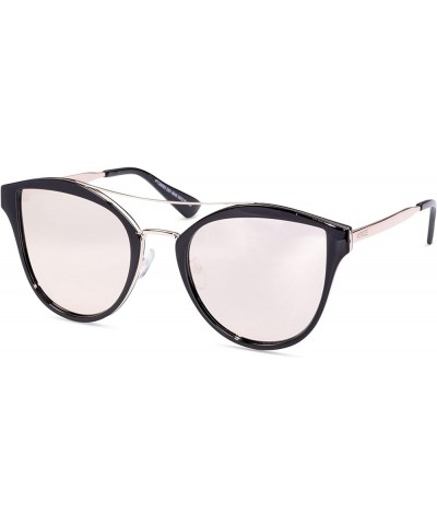 Womens Polarised Double Bridge Cat Eye Sunglasses Shades Rose Gold 01-48 $14.72 Cat Eye
