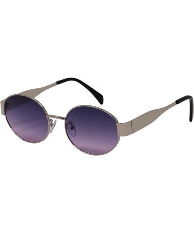 Retro Oval Sunglasses for Men & Women Trendy Sun Glasses Classic Unisex Shades UV400 Protection Silver/Gray $11.77 Square