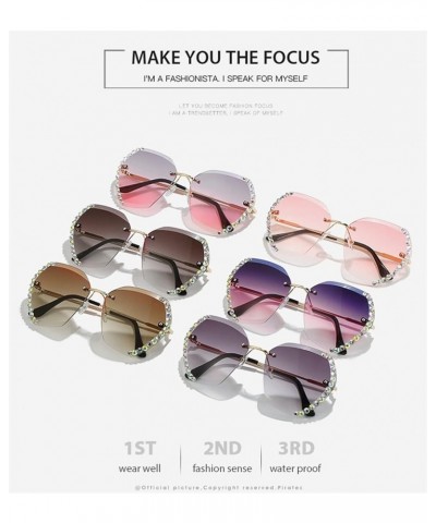 Rimless Polygonal Women Outdoor Vacation Beach Party Fashion Decorative Sunglasses (Color : C, Size : 1) 1A $20.11 Rimless