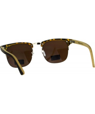 Real Bamboo Wood Temple Sunglasses Square Horn Rim Designer Style Shades Tortoise (Brown) $10.42 Wayfarer