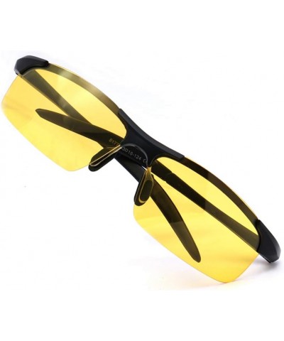 Sports UV400 Sunglasses Anti-Glare HD Men's and Women's Night Driving Glasses Ultra Light Yellow $8.47 Rectangular