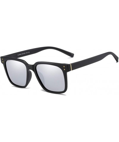 Vintage Sunglasses for Men and Women Retro Style Sun Glasses Color Mirror Lens 100% UV Blocking Black Silver $11.87 Round