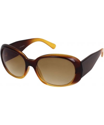 Qtqgoitem Plastic Full Frame Women Single Bridge Oval Lens Eyes Sunglasses Brown (Model: 099 ff8 5f1 fbd f4a) $10.91 Designer