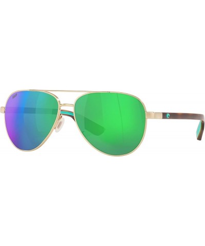 Peli Aviator Sunglasses Brushed Gold/Green Mirrored Polarized-580p $94.24 Aviator