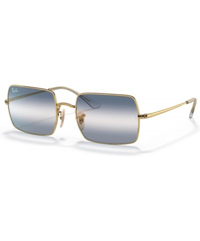 Rb1969 Rectangle Rectangular Sunglasses Gold/Clear Gradient Blue $43.61 Rectangular