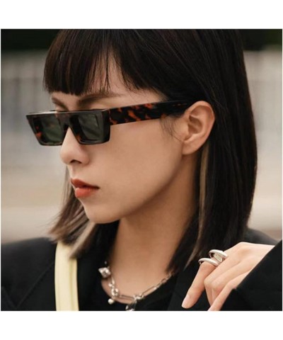 Square Small Frame Fashion Street Shooting Decorative Sunglasses Men and Women Outdoor Vacation (Color : E, Size : 1) 1 B $13...