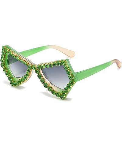 Diamond Butterfly Sunglasses Women Vintage Oversized Cat Eye Rhinestone Sun Glasses Ladies Jewelry Party Eyewear Green $10.18...