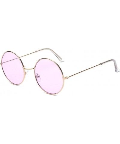 Round Small Flat Sunglasses Circle Metal Vintage 70's Hippie Glasses Purple $6.59 Goggle