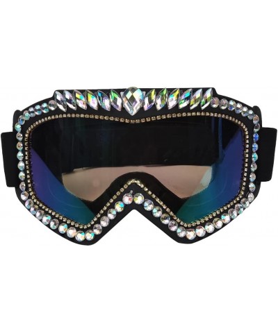 Fashion Oversized Colorful Diamond Sunglasses Women Luxury Rhinestone Sunglasses Goggles bling One Piece Eyeglasses Gray $11....